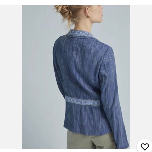 Anthropologie Cartonnier Jacket - Blue Denim Color M - Picture 3 of 11